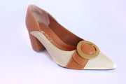 Women's  Pointed Toe Block Low Heel Pump