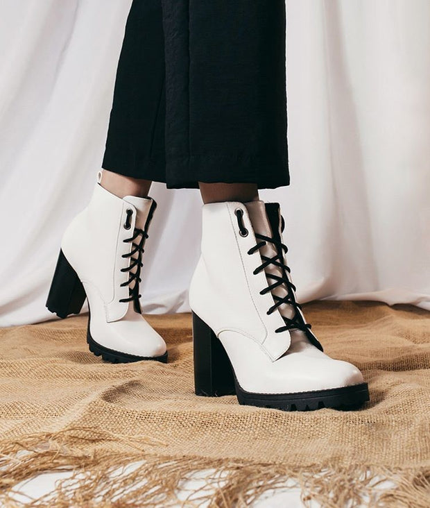 Women's Fashion Ankle Boots  Chunky High Heel Booties