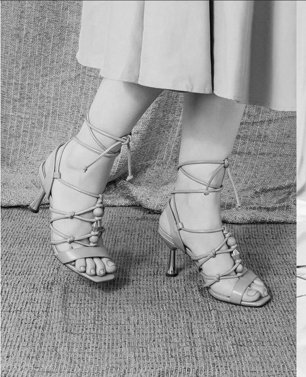 Women's Lace Up Gladiator Crisscross Stiletto Heel Strappy Sandals